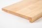 Preview: Window sill Solid Birch Hardwood  with overhang, 20 mm, lacquered