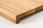 Preview: Stair tread Solid Oak Hardwood step with overhang, 20 mm, Rustic grade, hard wax natural