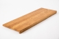 Preview: Stair tread Solid Oak Hardwood with overhang, Prime Nature grade, 20 mm, natural oiled