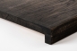 Preview: Stair tread Solid Oak Hardwood step with overhang, 20 mm, Rustic grade, black oiled