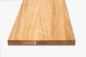 Preview: Wall shelf Solid Oak Hardwood step with overhang, 20 mm, Rustic grade, hard wax natural