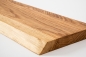 Preview: Massivholzbrett Regalbrett Wandregal mit Baumkante Wildeiche 40mm naturgeölt
