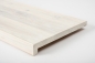 Preview: Window sill Solid Ash Hardwood with overhang Rustic grade 20 mm brushed chalked white oiled