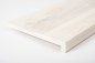 Preview: Window sill Solid Ash Hardwood with overhang Rustic grade 20 mm chalked white oiled