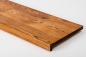 Preview: Stair tread Solid Ash Hardwood with overhang , Rustic grade, 20 mm cherry oiled