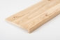 Preview: Stair tread Solid Ash Hardwood with overhang , Rustic grade, 20 mm white oiled