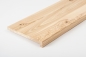 Preview: Window sill Solid Ash Hardwood with overhang Rustic grade 20 mm white oiled