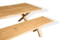 Preview: Set: Solid Hardwood Oak rustic Kitchen Table with bench and X narrow table and bench legs 40mm natural oiled