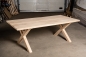 Preview: Solid Hardwood Oak rustic Kitchen Table 40mm unreated with X-type bright table legs