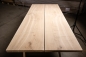 Preview: Solid Hardwood Oak rustic Kitchen Table 40mm with trapece table legs hard wax oil nature white