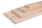 Preview: Verlijmd Paneel Essen Rustiek 45 mm DL doorlopend vallende latten, DIY aanpasbaar, Werkblad, Tafelblad timmerplaten
