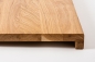 Preview: Stair tread Solid Oak Hardwood step with overhang, 20 mm, Rustic grade, hard wax natural