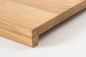 Preview: Stair tread Solid Oak Hardwood window sills with overhang, 20 mm, Rustic grade, natural white