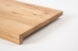 Preview: Window sill Solid Oak Wild Oak Rustic with overhang, DL full stave slats, 20 mm, hard wax oil natural white