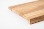 Preview: Window sill Solid Oak Wild Oak Rustic with overhang, DL full stave slats, 20 mm, hard wax oil natural white