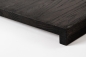 Preview: Stair tread Solid smoked Oak Hardwood step with overhang, 20 mm, prime grade, black oiled