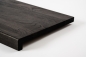 Preview: Stair tread Solid smoked Oak Hardwood step with overhang, 20 mm, prime grade, black oiled