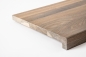 Preview: Window sill Solid smoked Oak Hardwood with overhang, 20 mm, prime grade, white oiled