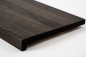 Preview: Solid Smoked Oak Hardwood step with overhang, 20 mm, Rustic grade, brushed black oiled