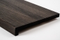 Preview: Window sill Solid Smoked Oak Hardwood with overhang, 20 mm, Rustic grade, brushed black oiled