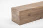 Preview: Glued laminated beam Squared timber Smoked oak Rustic 160x160 mm white oiled