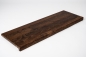 Preview: Window sill Solid smoked Oak 26 mm Rustic grade brushed natural oiled