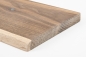 Preview: Massivholzbrett Regalbrett Wandregal mit Baumkante Räuchereiche Rustikal 26mm Hartwachsöl naturweiß