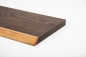 Preview: Shelf board, wall shelf, setting step with tree edge Smoked rustic 40mm natural oiled