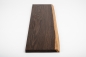 Preview: Massivholzbrett Regalbrett Wandregal mit Baumkante Räuchereiche Rustikal 26mm gebürstet naturgeölt