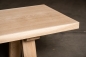 Preview: Solid Hardwood Oak rustic Kitchen bench 40mm with small trapece bench legs hard wax oil nature white