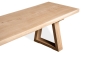 Mobile Preview: Solid Hardwood Oak rustic Kitchen bench 40mm with small trapece bench legs hard wax oil nature white
