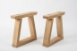 Preview: Solid Hardwood Oak Premium set of table legs untreated : trapece small
