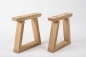 Preview: Solid Hardwood Oak Premium set of table legs trapece small hard wax oil nature white