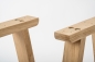 Preview: Solid Hardwood Oak Premium set of table legs untreated : trapece small