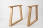 Preview: Solid Hardwood Oak Premium set of table legs untreated : trapece big