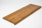 Preview: Stair tread Solid Oak Hardwood step with overhang, 20 mm, Rustic grade, Antique oiled