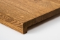 Preview: Window sill Solid Oak with overhang, 20 mm, Rustic grade, Antique oiled