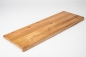 Preview: Window sill Solid Oak with overhang, 20 mm Rustic grade laquered