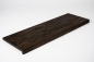 Preview: Stair tread Solid Oak Hardwood step with overhang, 20 mm, Rustic grade, black oiled