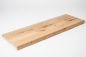 Preview: Window sill Solid wild Oak with overhang, 20 mm, Rustic grade, brushed, untreated