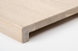 Preview: Window sill Solid Oak with overhang 20 mm Rustic grade brushed calked white oiled