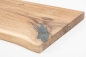 Mobile Preview: Wall shelf oak rustic missive 26mm with natural edge chalked white oiled