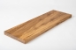 Preview: Stair tread Solid Oak Hardwood, Rustic grade, 40 mm, Bronze oiled