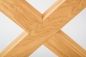 Preview: Set: Küchentisch + Sitzbank mit X Gestell aus Massivholz Eiche 40mm klar lackiert