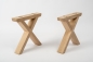 Preview: Solid Hardwood Oak Premium set of table legs untreated : X small