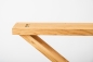 Preview: Küchentisch Esstisch 2-Bretter Massivholz Eiche Massiv 40mm mit X Tischgestell eng klar lackiert