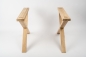 Mobile Preview: Solid Hardwood Oak Premium set of table legs X narrow hard wax oil nature white