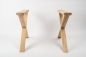 Preview: Solid Hardwood Oak Premium set of table legs untreated : X narrow big