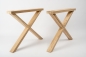 Preview: Solid Hardwood Oak Premium set of table legs untreated : X narrow big
