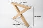 Mobile Preview: Küchentisch Esstisch 2-Bretter Massivholz Eiche Massiv 40mm unbehandelt mit X-Typ Tischgestell